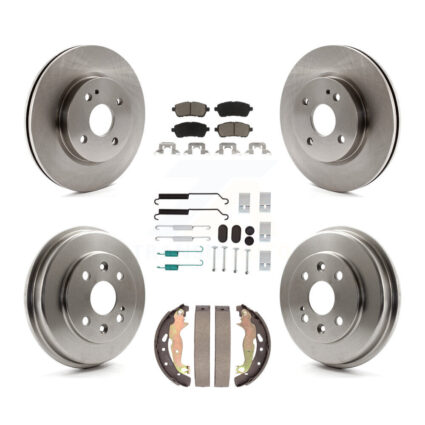 Front Rear Disc Brake Rotors Ceramic Pads And Drum Kit (7Pc) For 2011-2014 Mazda 2 K8C-103568