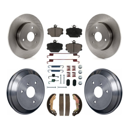 Front Rear Disc Brake Rotors Ceramic Pads And Drum Kit (7Pc) For Smart Fortwo K8C-103570