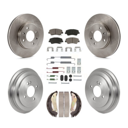 Front Rear Disc Brake Rotors Ceramic Pads And Drum Kit (7Pc) For 2012-2017 Hyundai Accent K8C-103571