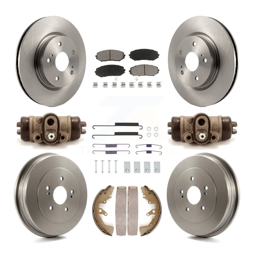 Front Rear Disc Brake Rotors Ceramic Pads And Drum Kit (9Pc) For Suzuki Grand Vitara K8C-103573