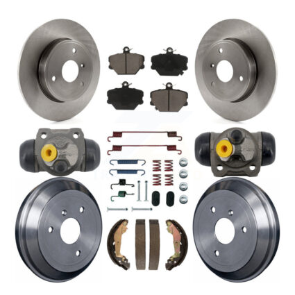 Front Rear Disc Brake Rotors Ceramic Pads And Drum Kit (9Pc) For Smart Fortwo K8C-103574