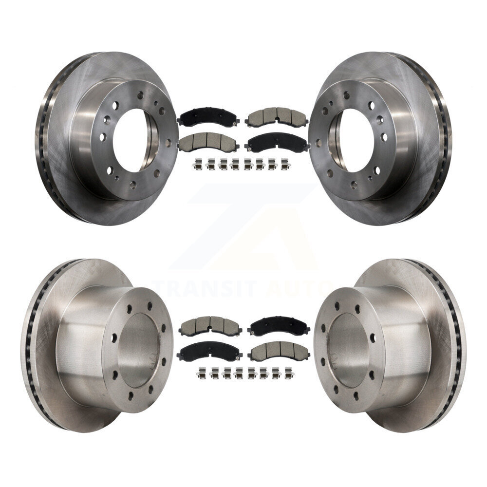 Front Rear Disc Brake Rotors & Ceramic Pad Kit For GMC Sierra 3500 HD Chevrolet Silverado K8C-103588