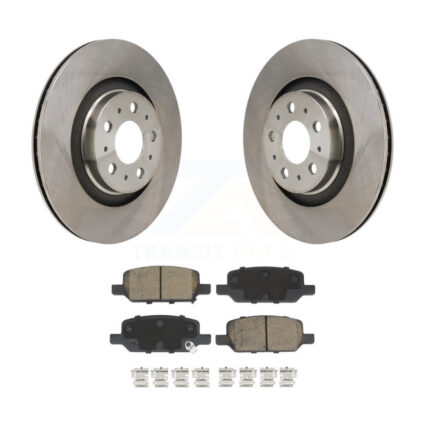 Rear Disc Brake Rotors & Ceramic Pad Kit For 2020-2022 Tesla Y With Gray Painted Calipers K8C-103749