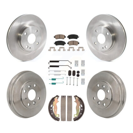 Front Rear Disc Brake Rotors Ceramic Pads And Drum Kit (7Pc) For Toyota Yaris iA Scion K8C-103768
