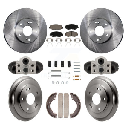 Front Rear Disc Brake Rotors Ceramic Pads And Drum Kit (9Pc) For Honda Civic K8C-103772