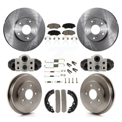 Front Rear Disc Brake Rotors Ceramic Pads And Drum Kit (9Pc) For Honda Fit K8C-103775