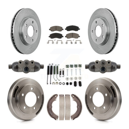 Front Rear Disc Brake Rotors Ceramic Pads And Drum Kit (9Pc) For Mitsubishi Lancer K8C-103778