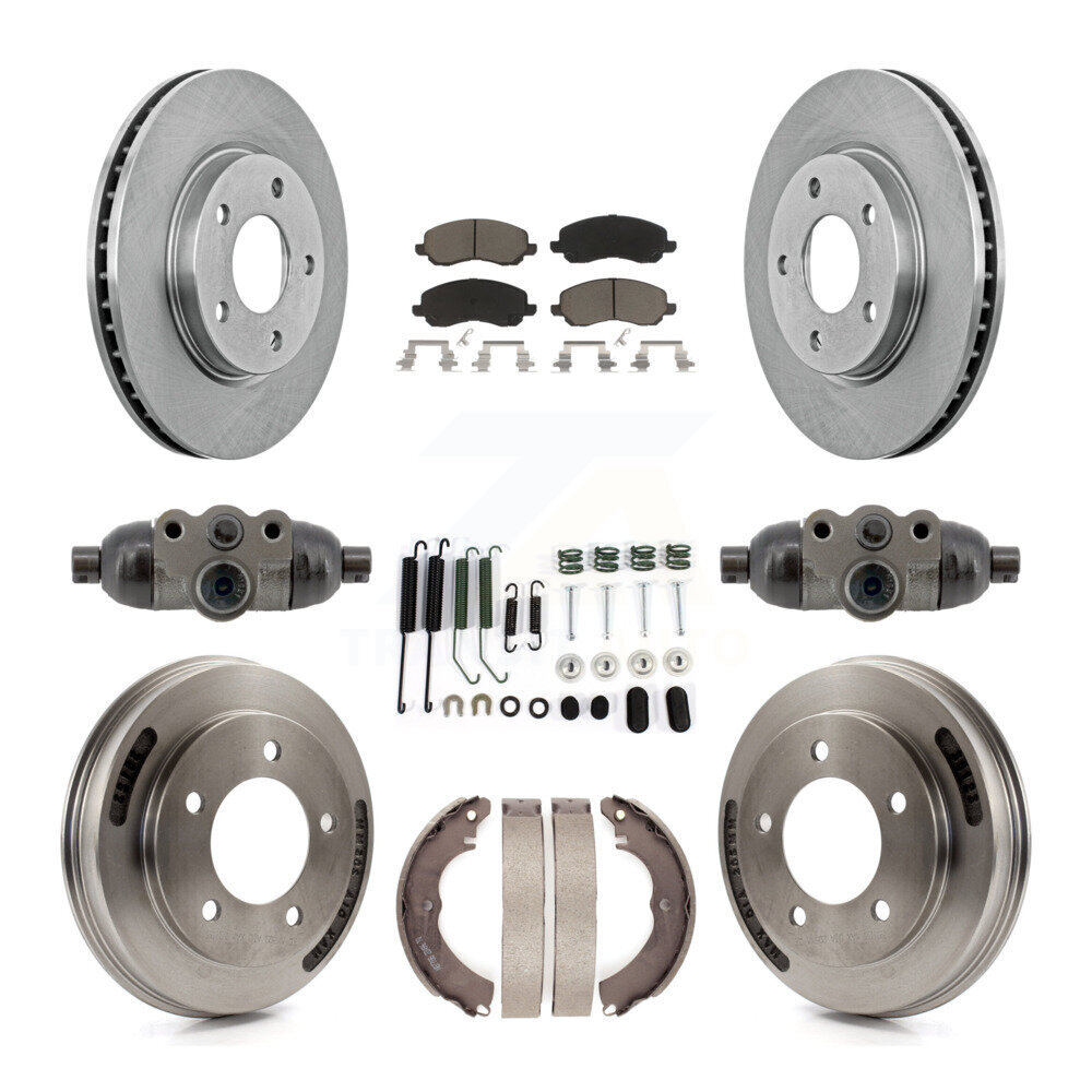 Front Rear Disc Brake Rotors Ceramic Pads And Drum Kit (9Pc) For Mitsubishi Lancer K8C-103778