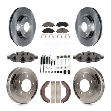 Front Rear Disc Brake Rotor Ceramic Pad And Drum Kit (9Pc) For 2008 Mitsubishi Lancer GTS K8C-103780