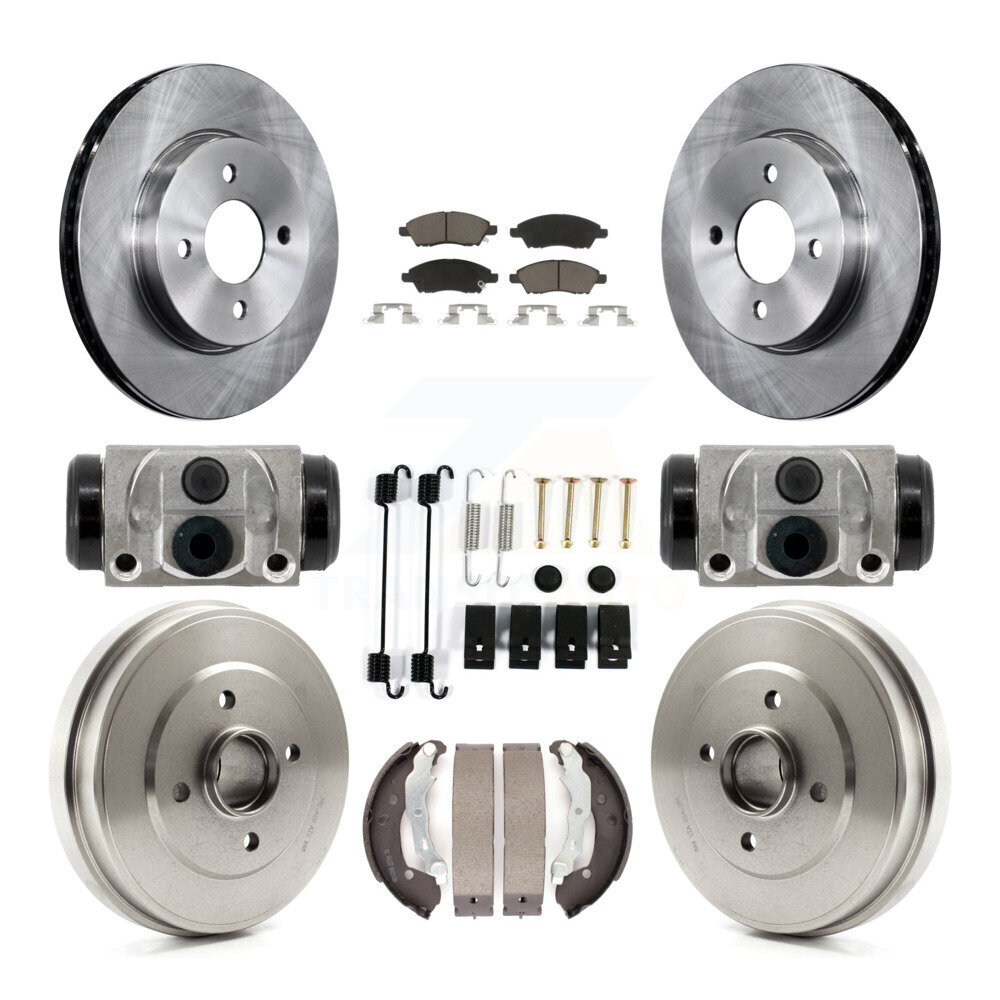 Front Rear Disc Brake Rotors Ceramic Pads And Drum Kit (9Pc) For Nissan Versa Note Micra K8C-103781