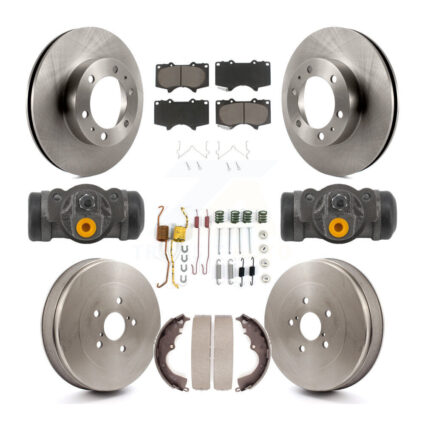 Front Rear Brake Rotor Ceramic Pad Drum Kit (9Pc) For Toyota Tacoma RWD With 6 Lug Wheels K8C-103784