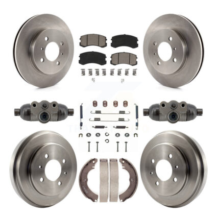 Front Rear Disc Brake Rotors Ceramic Pads And Drum Kit (9Pc) For Mitsubishi Lancer K8C-103790