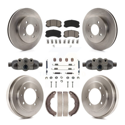 Front Rear Disc Brake Rotors Ceramic Pads And Drum Kit (9Pc) For Mitsubishi Lancer ES K8C-103791