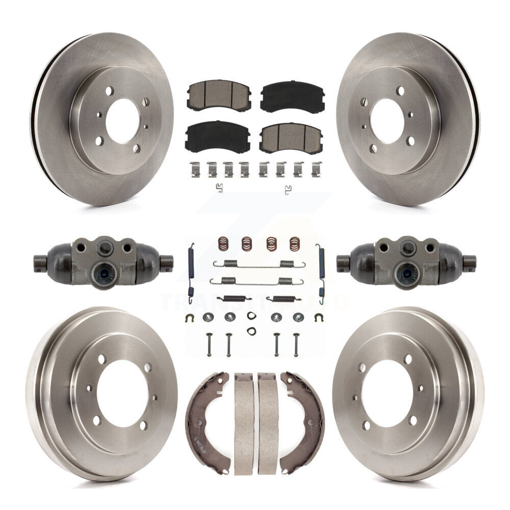 Front Rear Disc Brake Rotors Ceramic Pads And Drum Kit (9Pc) For Mitsubishi Lancer ES K8C-103791