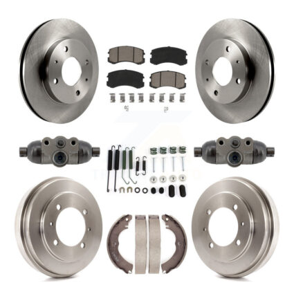 Front Rear Brake Rotor Ceramic Pad & Drum Kit (9Pc) For 2007 Mitsubishi Lancer LS Diamond K8C-103796