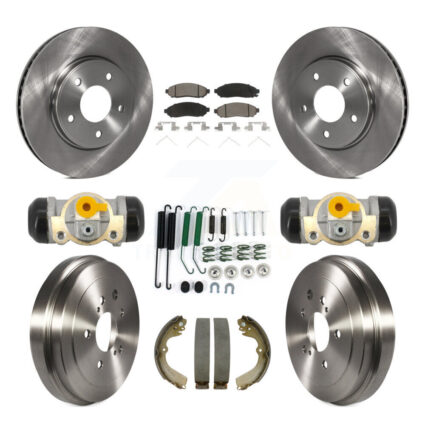Front Rear Brake Rotor Ceramic Pad Drum Kit (9Pc) For Nissan NV200 Chevrolet City Express K8C-103797