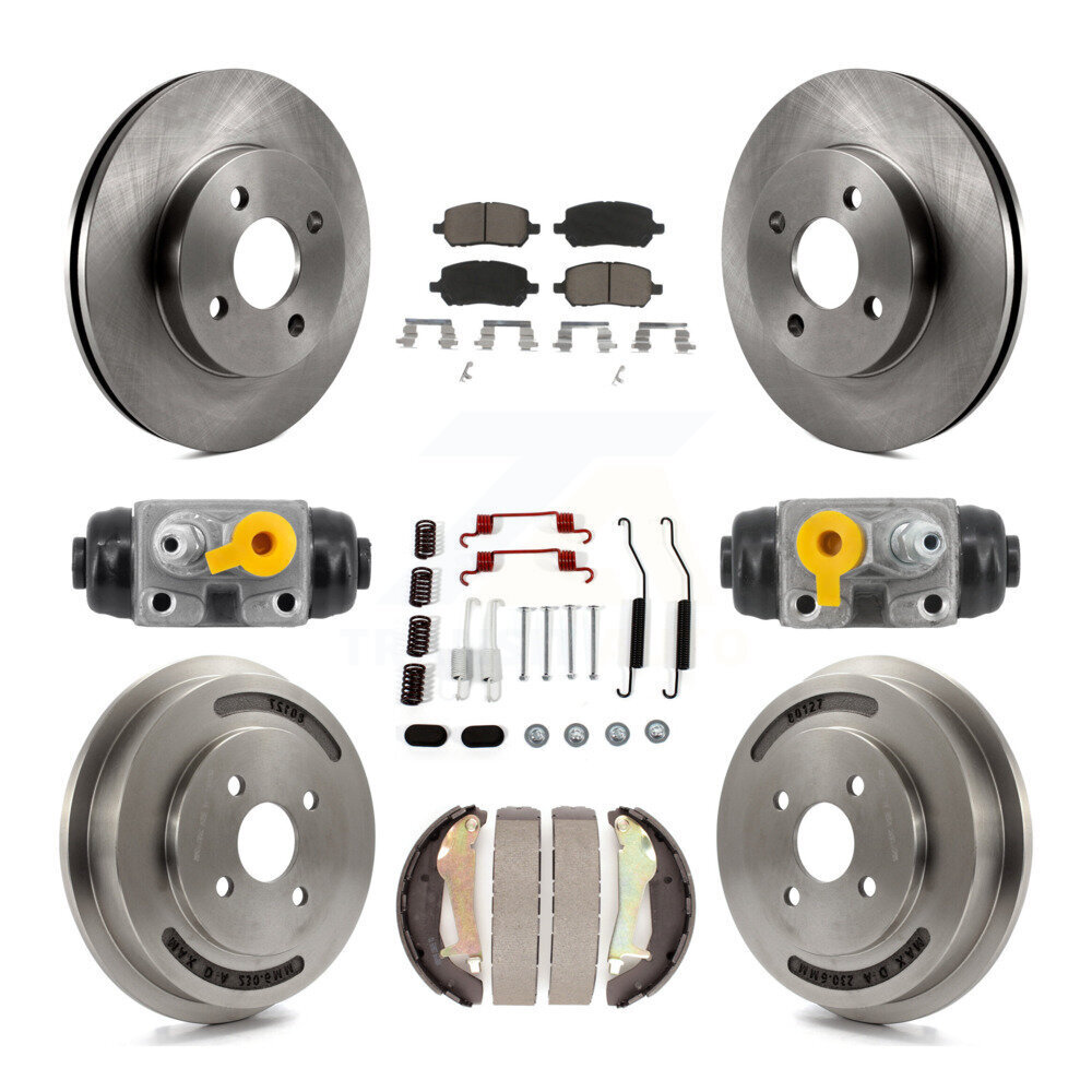 Front Rear Disc Brake Rotors Ceramic Pad & Drum Kit (9Pc) For Chevrolet Cobalt Pontiac G5 K8C-103799