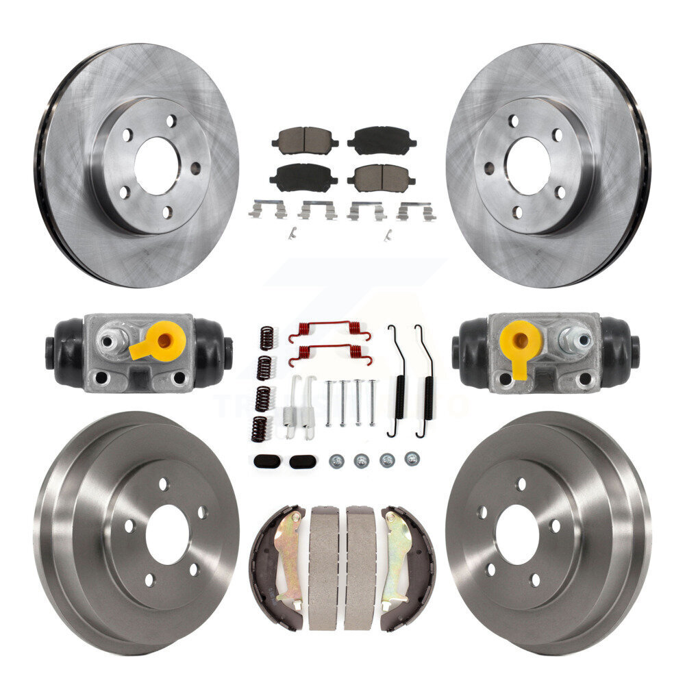 Front Rear Disc Brake Rotors Ceramic Pad & Drum Kit (9Pc) For Chevrolet Cobalt Pontiac G5 K8C-103800