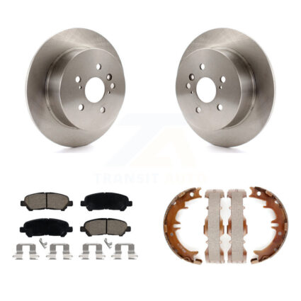 Rear Disc Rotors Ceramic Pads And Parking Brake Shoes Kit For 2008-2013 Toyota Highlander K8C-103824