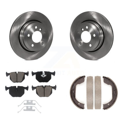 Rear Disc Rotors Ceramic Pads And Parking Brake Shoes Kit For 2004-2010 BMW X3 K8C-103827