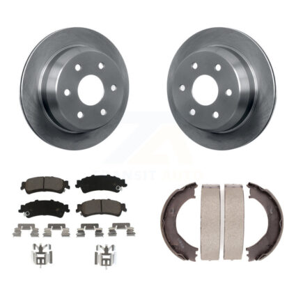 Rear Disc Rotors Ceramic Pads & Parking Shoes Kit For Chevrolet Silverado 1500 GMC Sierra K8C-103837