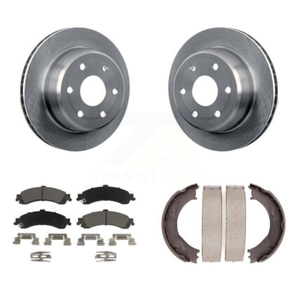 Rear Disc Rotors Ceramic Pads & Parking Shoes Kit For Chevrolet Silverado 1500 GMC Sierra K8C-103838