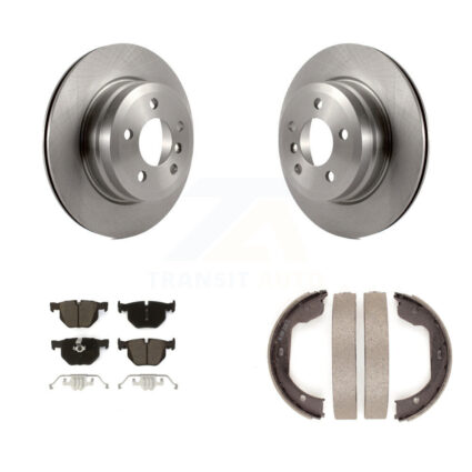 Rear Disc Rotors Ceramic Pads And Parking Brake Shoes Kit For BMW X5 X6 K8C-103848