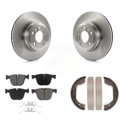 Rear Disc Rotors Ceramic Pads And Parking Brake Shoes Kit For BMW X5 X6 K8C-103849