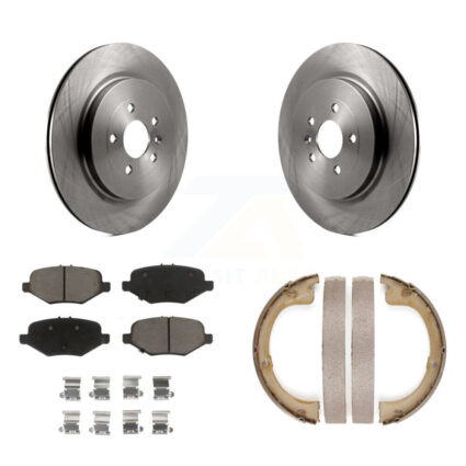 Rear Disc Rotors Ceramic Pads And Parking Brake Shoes Kit For Lincoln MKT K8C-103860