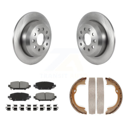 Rear Disc Rotors Ceramic Pads & Parking Brake Shoes Kit For 2018-2020 Jeep Wrangler Sport K8C-103864