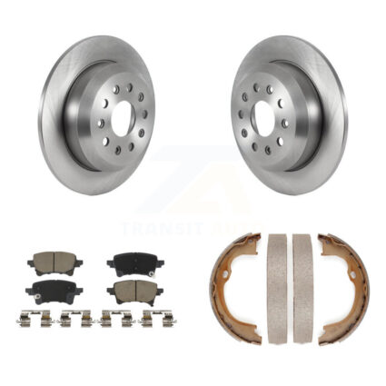 Rear Disc Rotors Ceramic Pads And Parking Brake Shoes Kit For Jeep Wrangler K8C-103866
