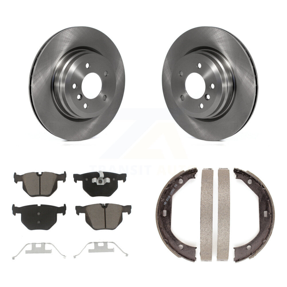 Rear Disc Rotors Ceramic Pads & Parking Shoes Kit For BMW X1 335i xDrive 335xi 330i 330xi K8C-103868