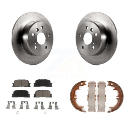 Rear Disc Rotors Ceramic Pads Parking Brake Shoes Kit For 2001-2003 Toyota Highlander FWD K8C-103885