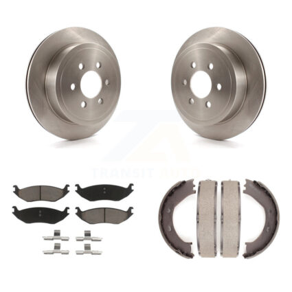 Rear Disc Rotors Ceramic Pads And Parking Brake Shoes Kit For 2003 Dodge Durango K8C-103890