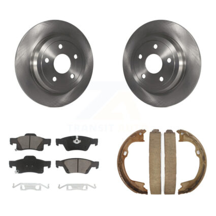 Rear Disc Rotors Ceramic Pads And Parking Shoes Kit For Dodge Durango Jeep Grand Cherokee K8C-103901