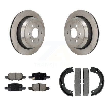 Rear Disc Rotors Ceramic Pads & Parking Brake Shoes Kit For Chevrolet Colorado GMC Canyon K8C-103904