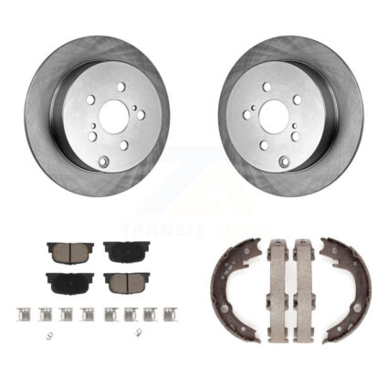 Rear Disc Rotors Ceramic Pads And Parking Brake Shoes Kit For 2005-2010 Scion tC K8C-103912