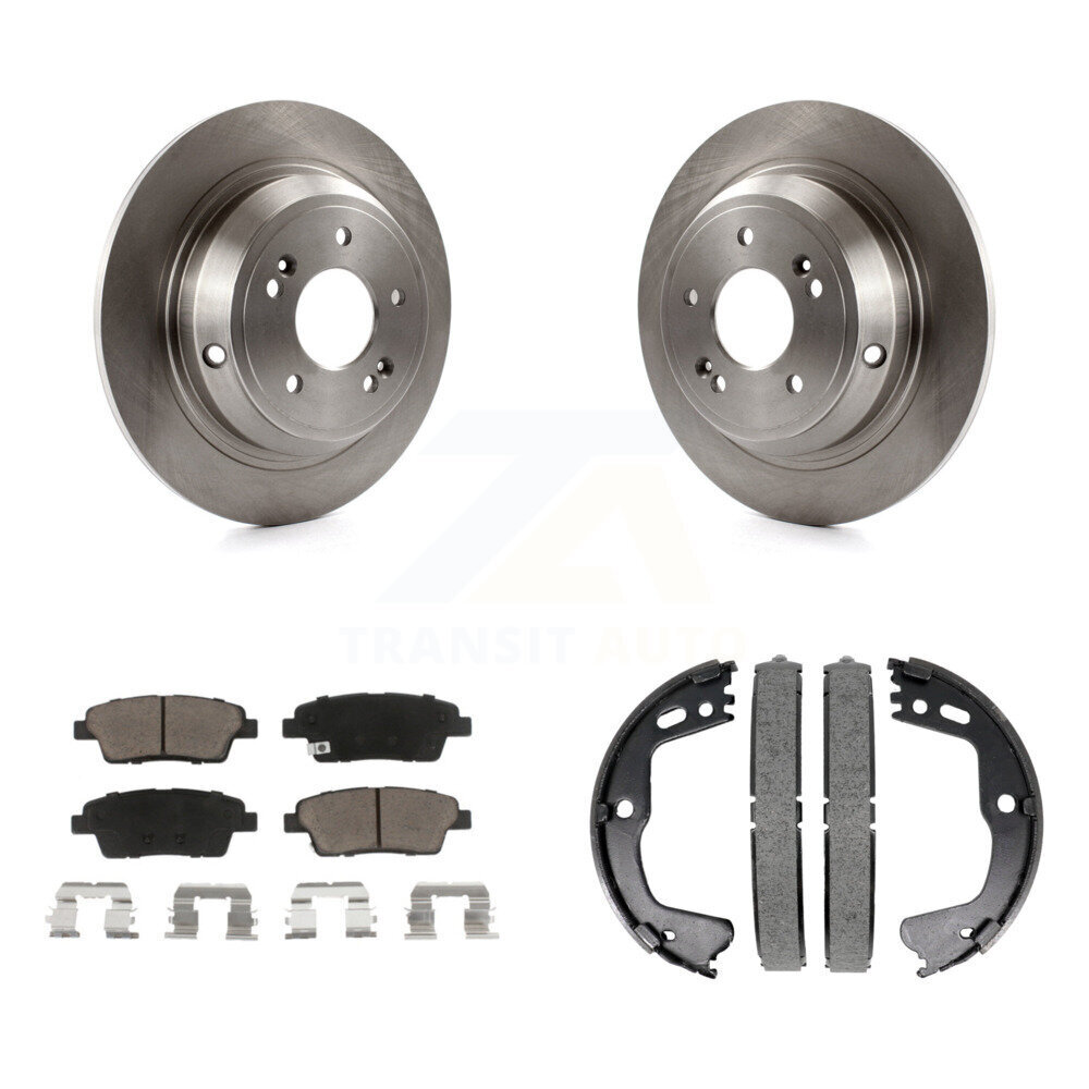 Rear Disc Rotors Ceramic Pads And Parking Brake Shoes Kit For Hyundai Genesis G80 K8C-103920