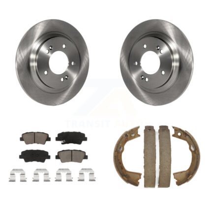 Rear Disc Rotors Ceramic Pads And Parking Brake Shoes Kit For Kia Optima K8C-103925