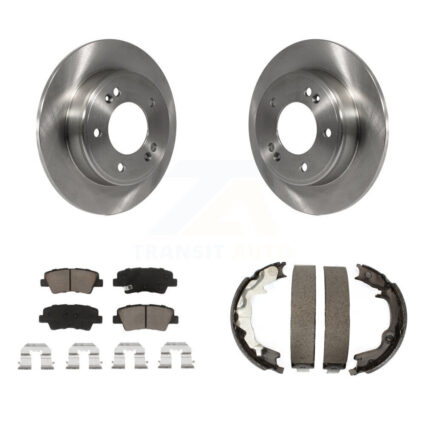 Rear Disc Rotors Ceramic Pads And Parking Brake Shoes Kit For 2014 Kia Forte Koup K8C-103928