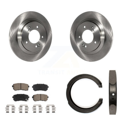 Rear Disc Rotors Ceramic Pads And Parking Brake Shoes Kit For Kia Optima K8C-103931
