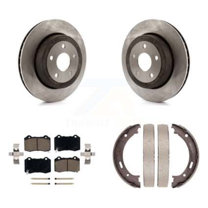 Rear Disc Rotors Ceramic Pads & Parking Shoes Kit For 2006-2010 Jeep Grand Cherokee SRT8 K8C-103938