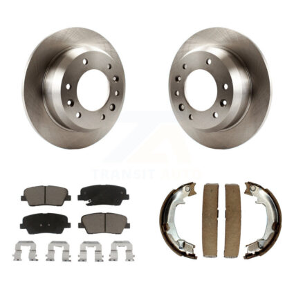 Rear Disc Rotors Ceramic Pads & Parking Brake Shoes Kit For Kia Sedona Hyundai Entourage K8C-103940