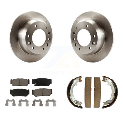 Rear Disc Rotors Ceramic Pads & Parking Brake Shoes Kit For Hyundai Entourage Kia Sedona K8C-103943