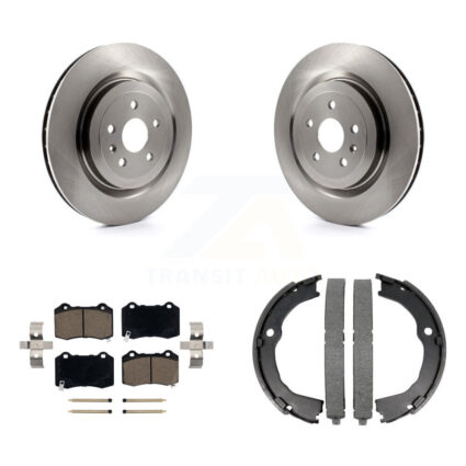 Rear Disc Rotors Ceramic Pads & Parking Brake Shoes Kit For Chevrolet Camaro Cadillac CTS K8C-103958
