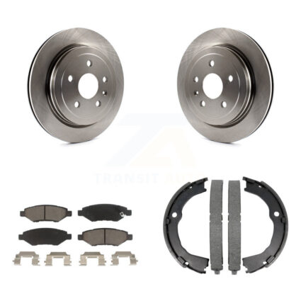 Rear Disc Rotors Ceramic Pads & Parking Brake Shoes Kit For Chevrolet Camaro Cadillac CTS K8C-103959