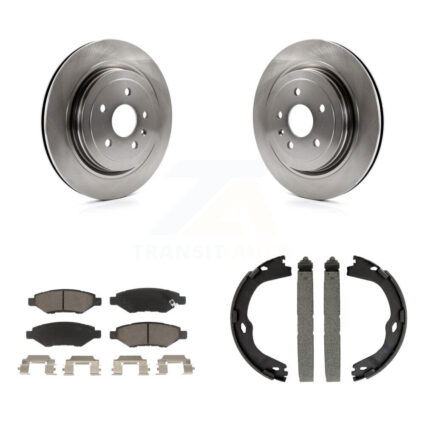 Rear Disc Rotors Ceramic Pads & Parking Shoes Kit For Cadillac CTS With Heavy Duty Brakes K8C-103962