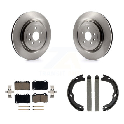 Rear Disc Rotors Ceramic Pads & Parking Brake Shoes Kit For Chevrolet Camaro Cadillac CTS K8C-103963