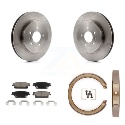Rear Disc Rotors Ceramic Pads And Parking Brake Shoes Kit For Cadillac STS K8C-103968
