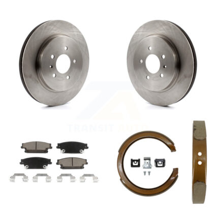Rear Disc Rotors Ceramic Pads And Parking Brake Shoes Kit For Cadillac CTS STS K8C-103969